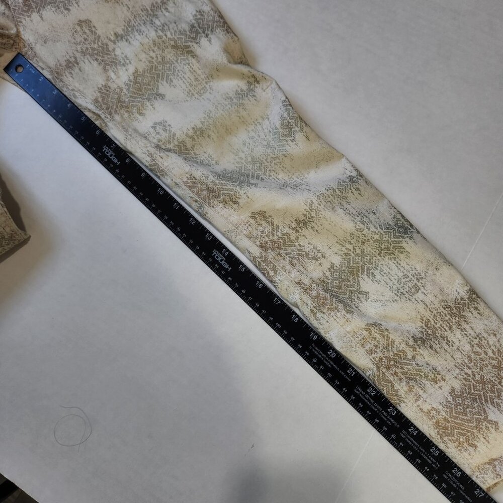 Bevy Flog Dafna Pull On Pant 24 Ivory Geo Faded Diamond Print Skinny Stretch - Picture 6 of 10